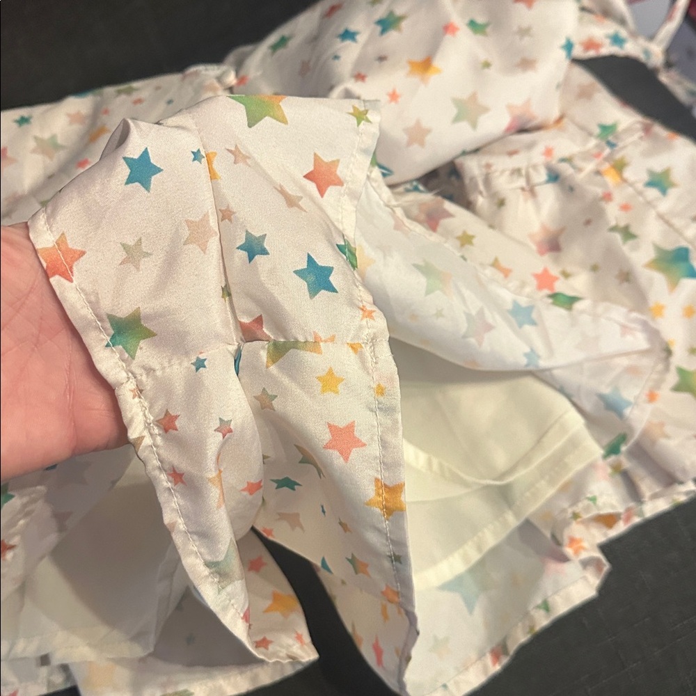 Revolve Storia Size Medium Multicolor Star Pattern Ruffle Romper - Picture 9 of 10